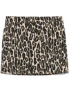 Theory Leopard Print Mini Skirt In E Beige Multi