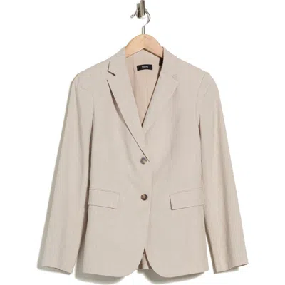 Theory Classic Linen Blend Blazer In Neutral