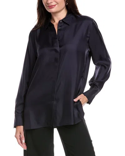 THEORY CLASSIC MENSWEAR SATIN TWILL SILK SHIRT