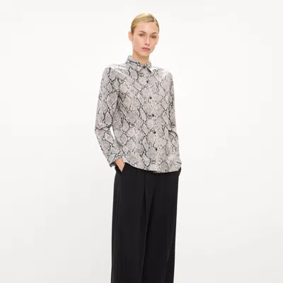 Theory Classic Menswear Shirt In Python Wool In Light Multi
