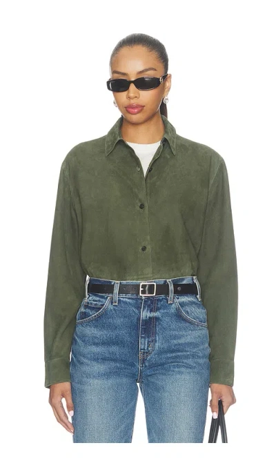 Theory Classic Menswear Shirt In Green