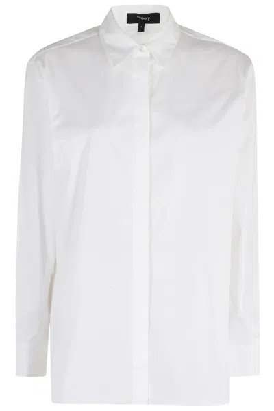 Theory Classic Menswear Shirt In Neutral