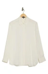 Theory Classic Menswear Silk Button-up Shirt In Ivory