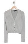 Theory V-neck Purl-knit Cardigan In Silver