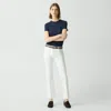 Theory Classic Oblong Belt In Leather In Date