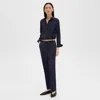 Theory Classic Oblong Belt In Leather In New Camel