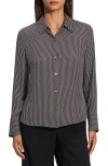Theory Slim Button-front Blouse In Black Multi