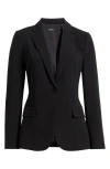 Theory Admiral Crepe One-button Staple Blazer In Black