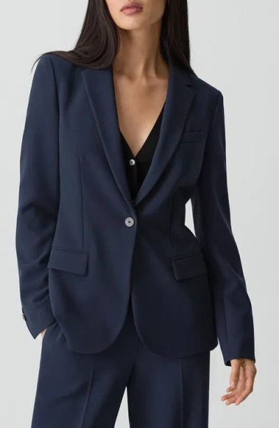 Theory Oversized Cinch Waist Blazer In Mod Silk Twill In Blue