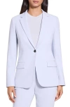 Theory Admiral Crepe One-button Staple Blazer In Pearl Blue