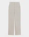 Theory Classic Straight Check Trousers In Cream Multi