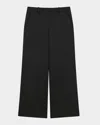 Theory Grey High-waist Pants With Pences In Stretch Wool Woman In Black