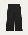 Theory Grey High-waist Pants With Pences In Stretch Wool Woman In Black
