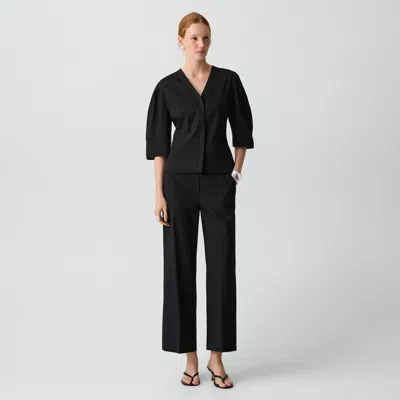 Theory Classic Straight Pant In Good Linen In Black