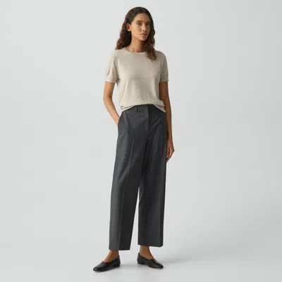 Theory Classic Straight Pant In Good Wool In Gray