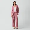 Theory Classic Straight Pant In Good Wool In Pink