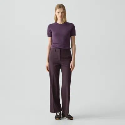 Theory Classic Straight Pant In Good Wool In Purple
