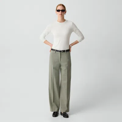 Theory Classic Straight Pant In Wool Gabardine In Gray