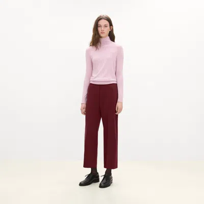 Theory Classic Straight Pull-on Pant In Admiral Crepe In Burgundy