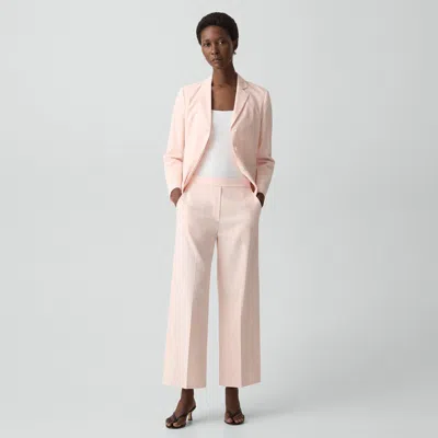 Theory Classic Straight Pull-on Pant In Good Linen In Pink