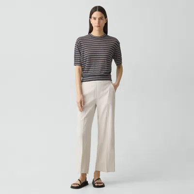 Theory Classic Straight Pull-on Pant In Good Linen In White Clay