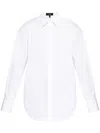 Theory Boyfriend Shirt With Curved Hem And Long Sleeves In White