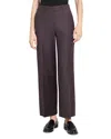 Theory High Waist Taper Leg Virgin Wool Pants In Brown