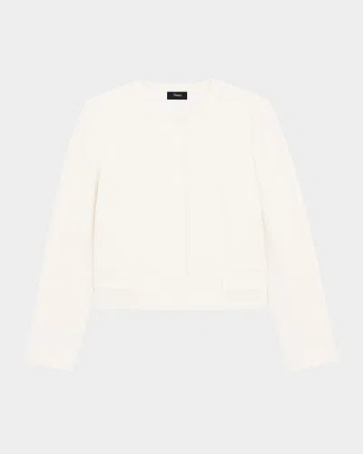 Theory Clean Crepe Jacket In Rice