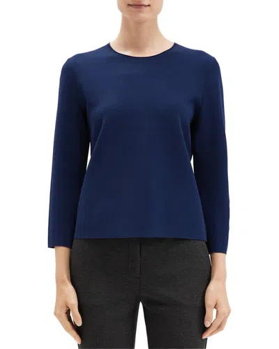 Theory Clean Crew Pullover In Blue