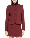 Theory Clean Crewneck Jacket In Burgundy
