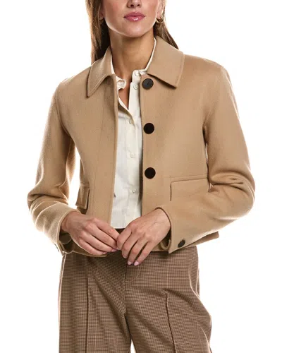 Theory Clean Flap Wool & Cashmere-blend Jacket In Brown