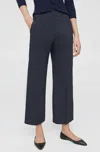 Theory Clean Terena Crop Wide Leg Linen Blend Pants In Concord In Blue