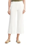 Theory Clean Terena Crop Wide Leg Linen Blend Pants In Neutral