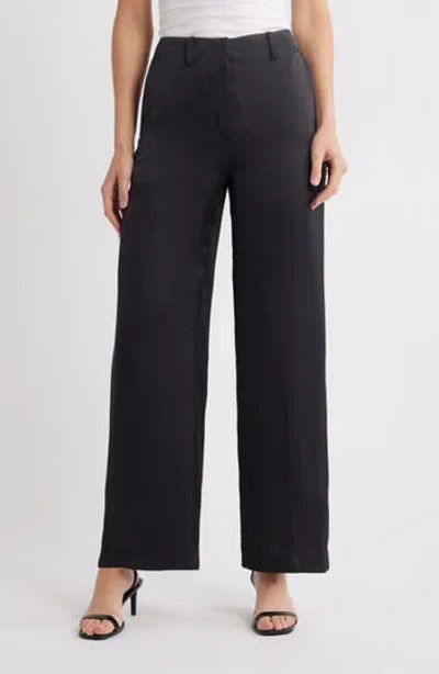 Theory Clean Waist Straight Leg Pants In Black