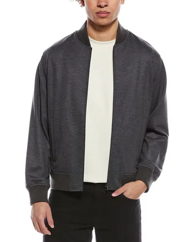 Theory Clean Wool-blend Bomber Jacket In Gray