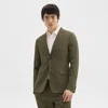 Theory Clinton Blazer In Good Linen In Dark Olive