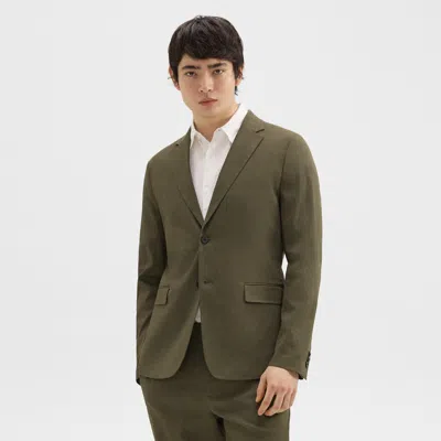 Theory Clinton Blazer In Good Linen In Dark Olive