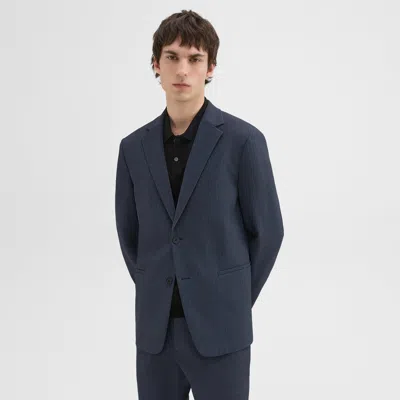 Theory Clinton Blazer In Herringbone Precision Ponte In Baltic Melange