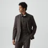 Theory Clinton Blazer In Motion Wool In Brown