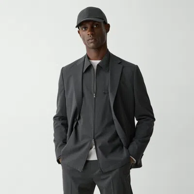 Theory Clinton Blazer In Motion Wool In Gray