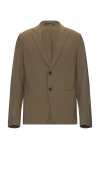 Theory Clinton Precision Ponte Knit Blazer In Dark Moss - Ftx