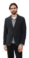 Theory Clinton City Knit Twill Blazer Baltic Multi In Black