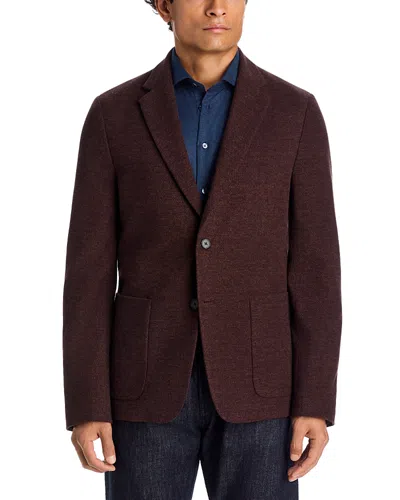 Theory Clinton City Knit Twill Jersey Jacket In Burgundy