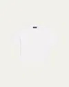 Theory Clinton Knit Short-sleeve Boxy Crewneck Tee In Neutral