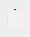 Theory Clinton Knit Short-sleeve Boxy Crewneck Tee In Wht