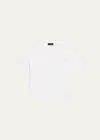 Theory Clinton Knit Short-sleeve Boxy Crewneck Tee In Wht