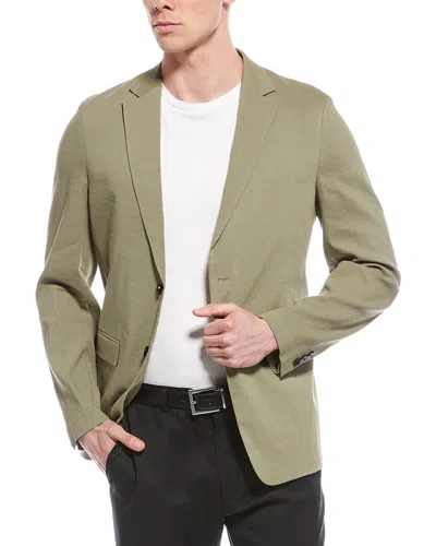 Theory Clinton Linen-blend Blazer In Green