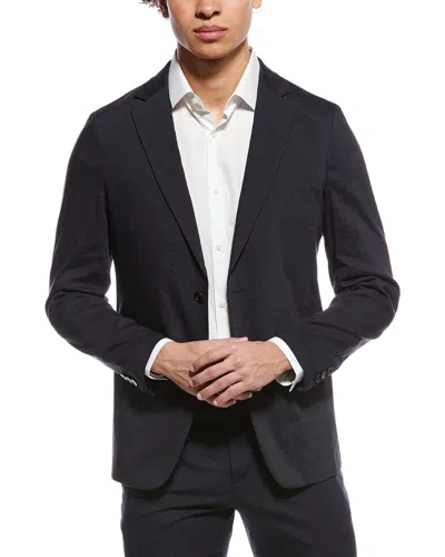 Theory Clinton Linen-blend Blazer In Black