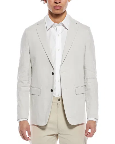 Theory Clinton Linen-blend Blazer In Brown