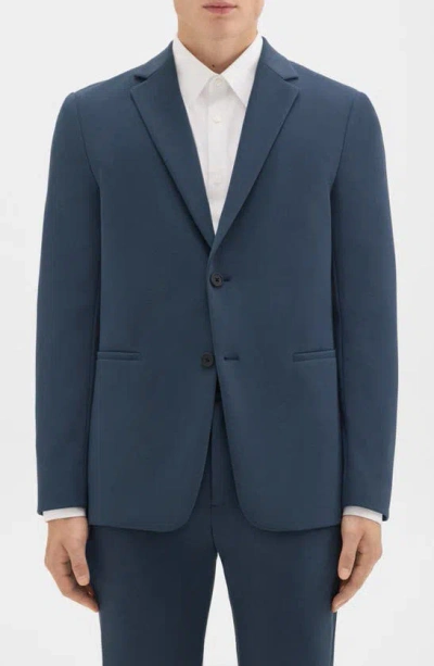 Theory Clinton Precision Ponte Knit Blazer In Deep Sea Blue